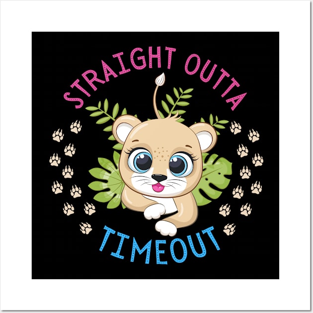 Straight Outta Timeout Cute and Smart Cookie Sweet little tiger in a hat cute baby outfit Wall Art by BoogieCreates